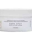 Side view of Bermuda Dark Spot Exfoliating Scrub jar with white packaging and black text, smooth container for skin care, 236 ml