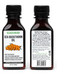 Front and back view of Sea Buckthorn Oil bottles