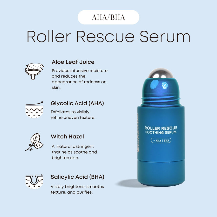 Roller Rescue Soothing Serum with AHA & BHA  (50ml)