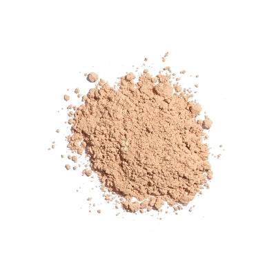 Loose mineral powder of Eminence Sun Defense Minerals - Fair SPF 30 Sunscreen, showing its lightweight, soft-toned texture for buildable coverage.