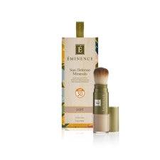 Eminence Sun Defense Minerals - Light Shade SPF 30 mineral sunscreen with built-in brush applicator and packaging box for easy sun protection.