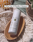 Eminence Cherry Enzyme Cleanser in wooden bowl with text overlay